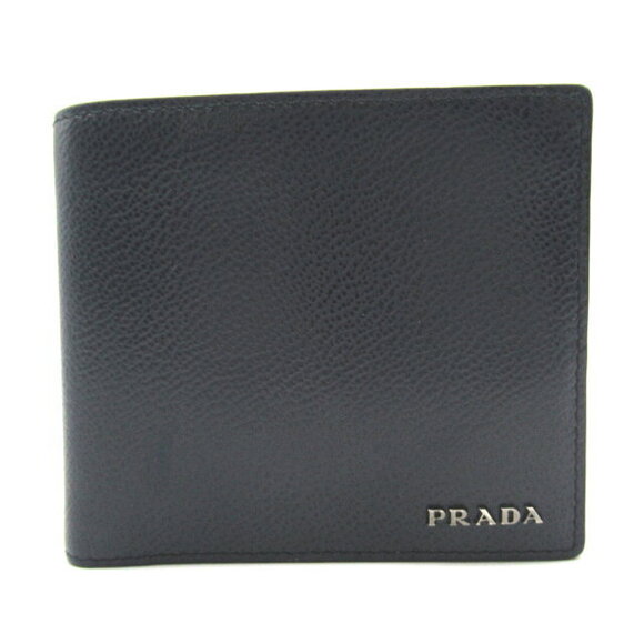 Prada Handbags - Prada Navy Blue Leather Bifold Wallet
